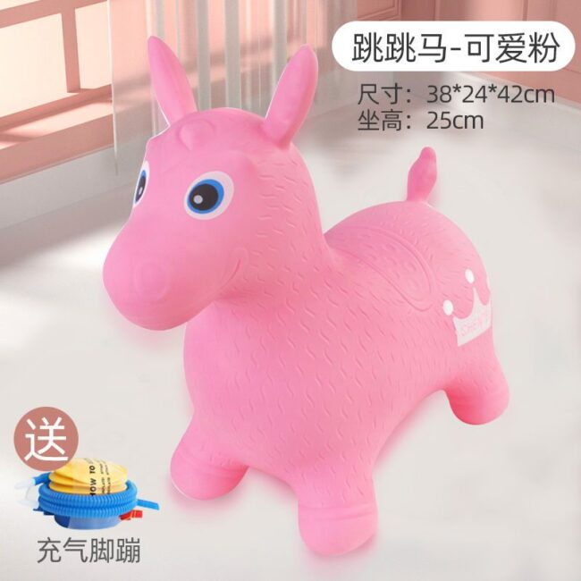 Baby Jumping Animal Hopper - Inflatable Jumping Horse With Music and Pump - Image 3