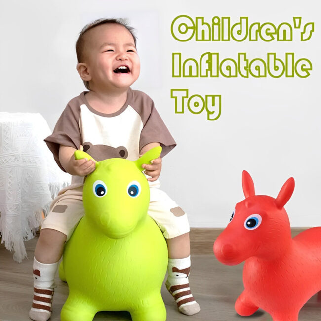 Baby Jumping Animal Hopper - Inflatable Jumping Horse With Music and Pump