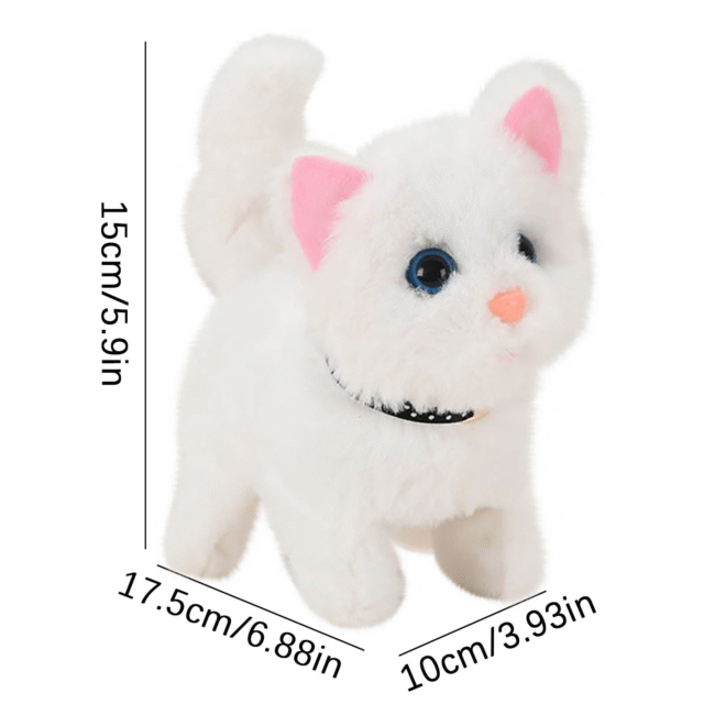 Interactive Electric Plush Persian Cat – Walking, Meowing, Wagging Tail Toy - Image 3