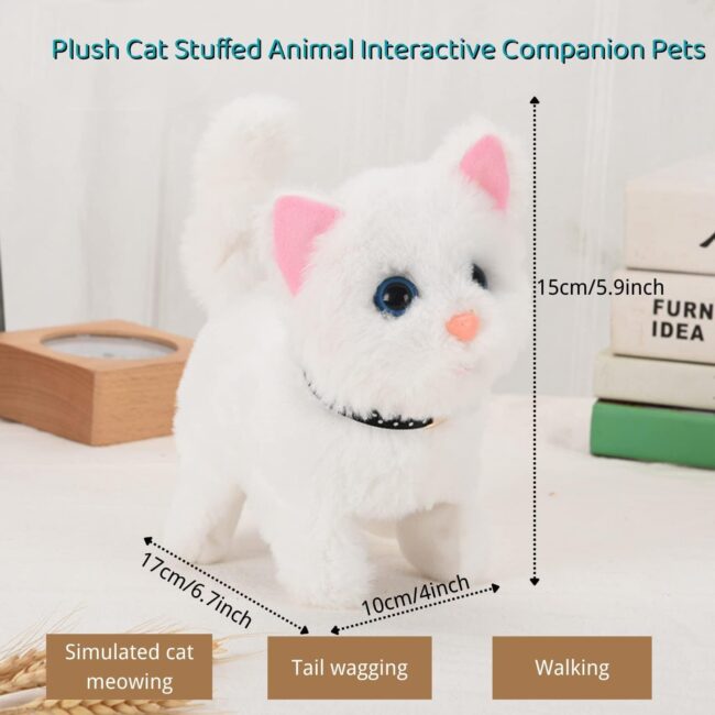 Interactive Electric Plush Persian Cat – Walking, Meowing, Wagging Tail Toy - Image 6