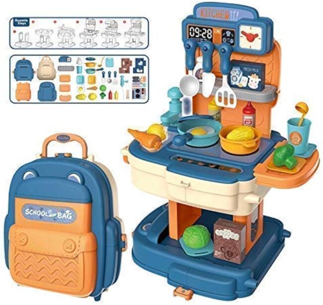 School Bag Kitchen 2 In 1 Playset For Kids