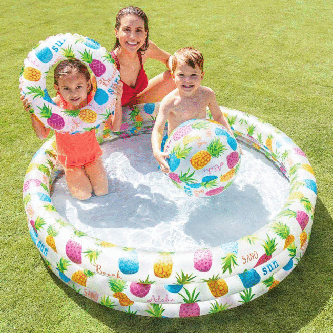INTEX 59469 Fish Bowl Pool 3 Ring Inflatable Baby (52″ x 11″) With Ball And Tube - Image 3