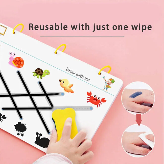 Reusable Magical Tracing Workbook with Pen and Eraser Set (64 Pages) - Image 5
