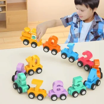 Colorful wooden number train for toddlers